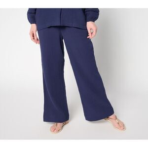 Fashion Women's Pants Sz XS Summer Sunset Cotton Gauze Smocked Pant Blue A691549